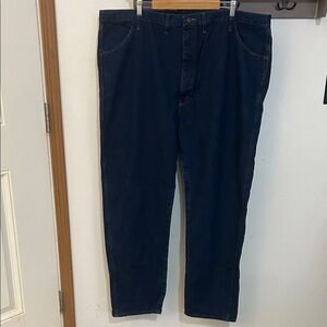 Rustler Men's Dark Blue Relaxed Jeans, 100% cotton, size 48x32